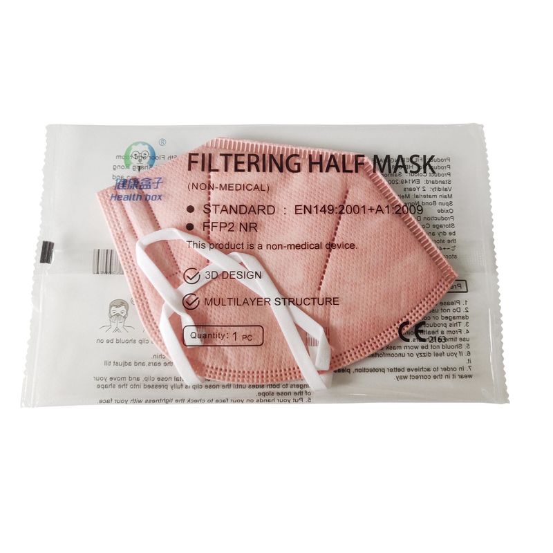 Folding type Bactericidal Pink Medical Facial Mask Ear strap